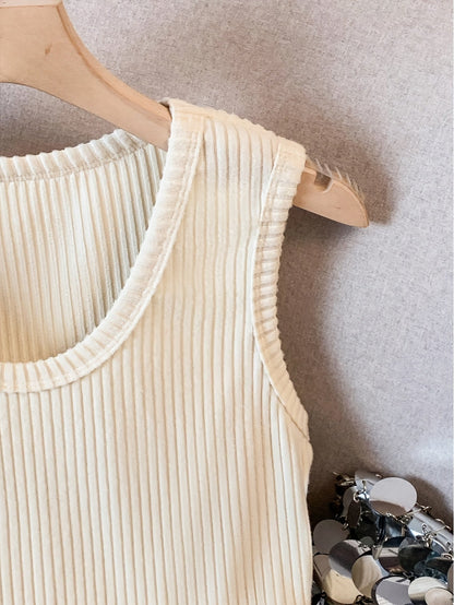 Damen Rippstrick Tanktop Elegant Basic Weste für Alltag und Büro