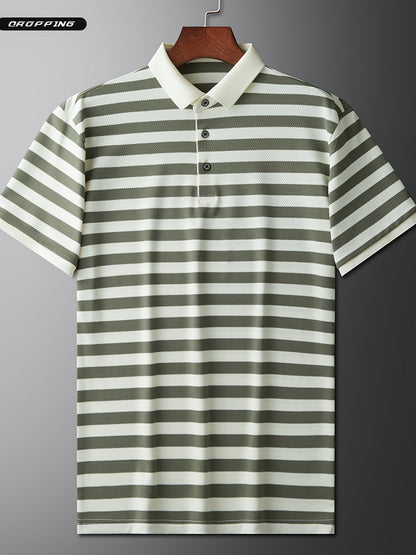 Men's polo shirt with maritime stripes – Classic casual style for everyday and leisure