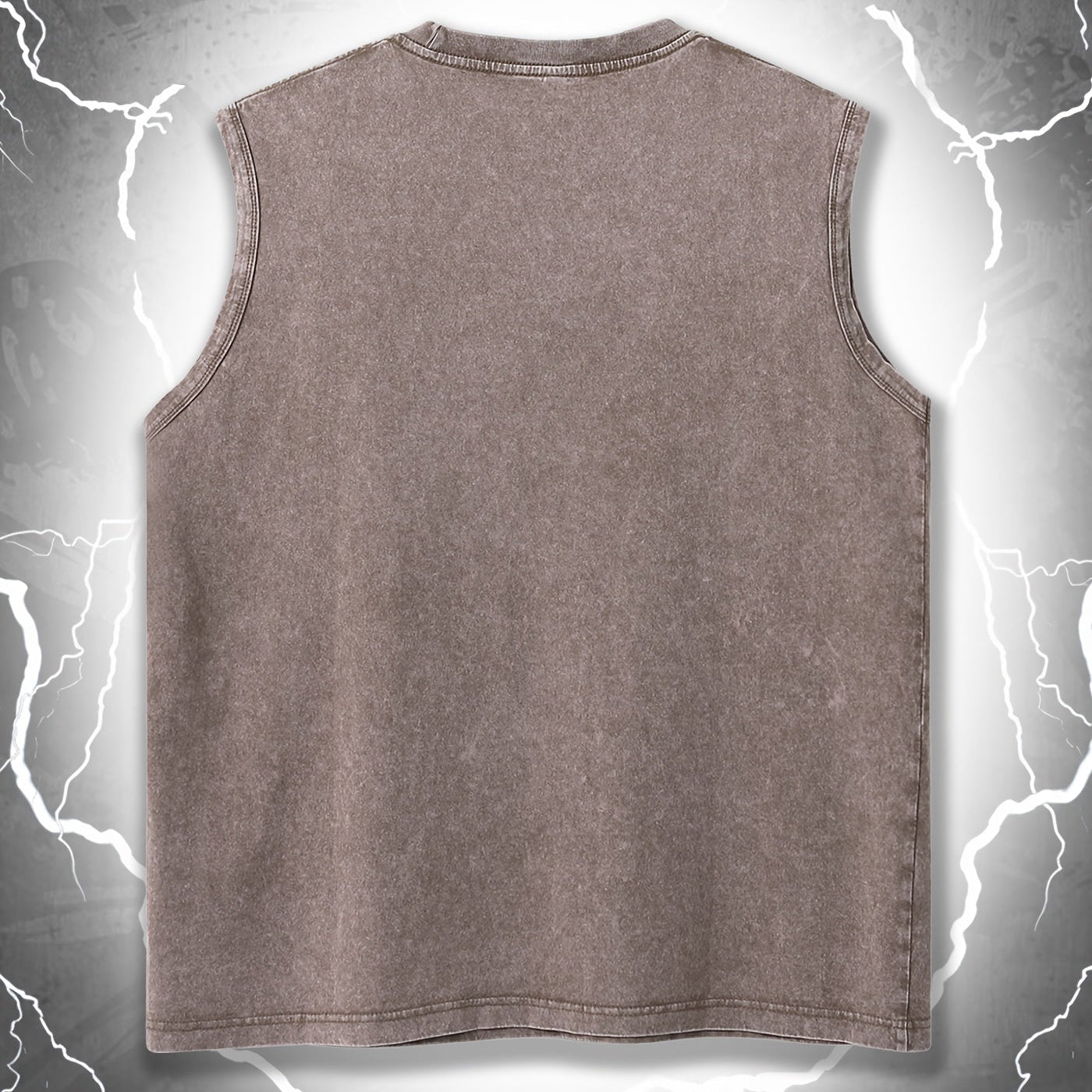 Men's Urban Streetwear Muscle Shirt with Vintage Lettering and Sleeveless Design – Modern Statement Tank Top