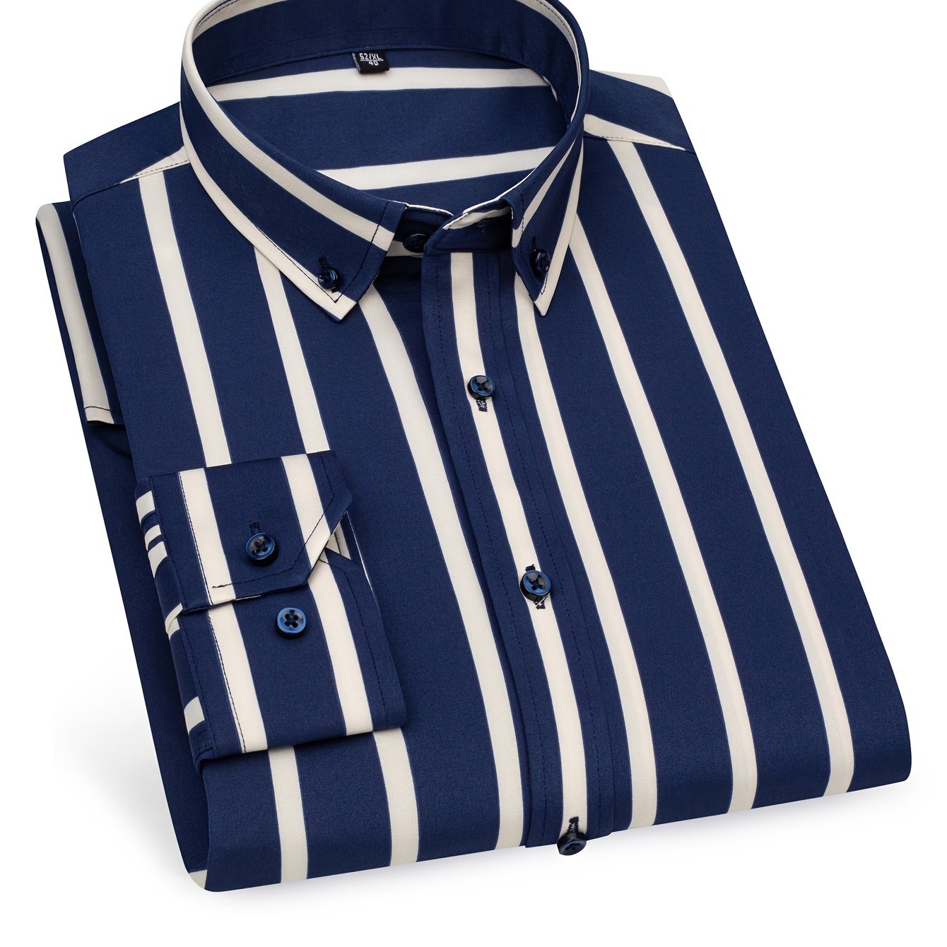 Herren Slim Fit Streifenhemd – Modernes Business & Freizeit Langarmhemd