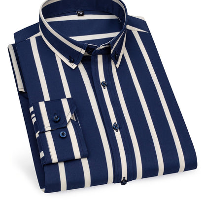 Herren Slim Fit Streifenhemd – Modernes Business & Freizeit Langarmhemd