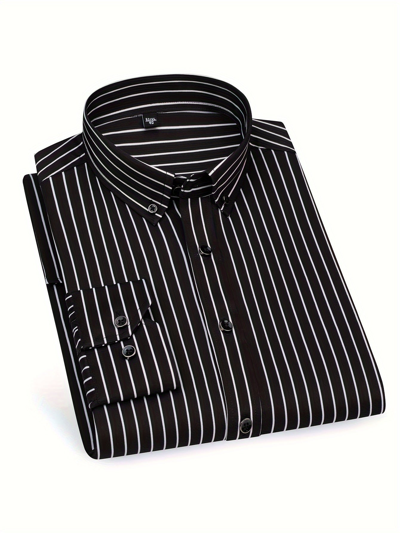 Herren Slim Fit Streifenhemd – Modernes Business & Freizeit Langarmhemd