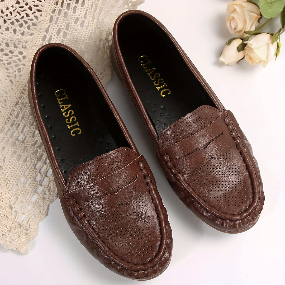 Women's Comfort Loafers – Classic Flexible Slip-On Shoes for Everyday and Leisure