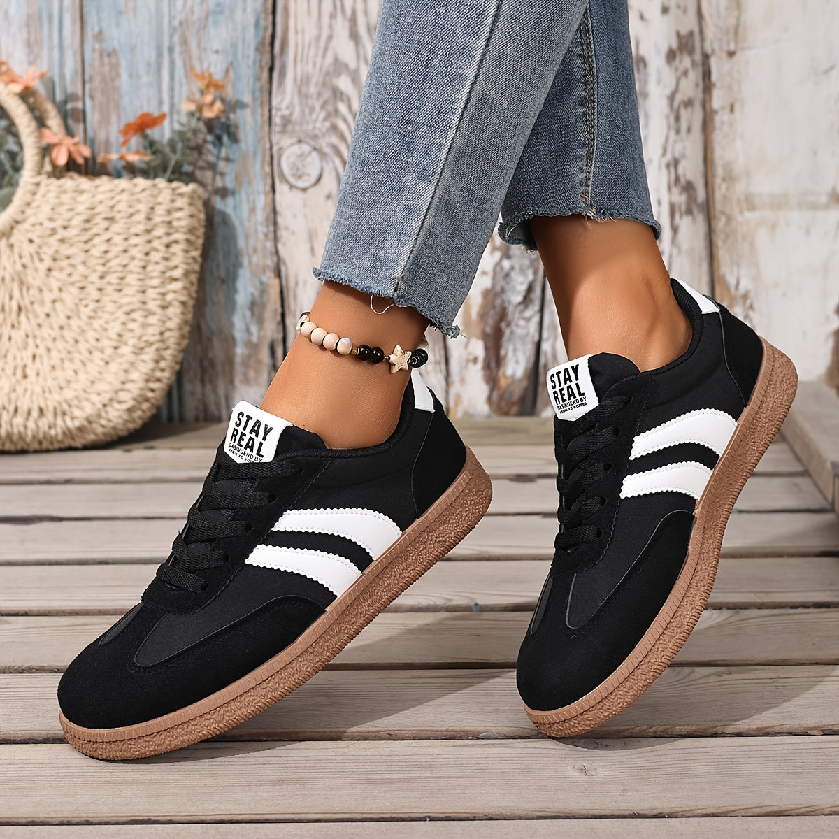 Women's Retro Sneakers in Vintage Look – Fashionable Casual Shoes with Comfort Sole