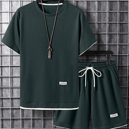 Herren Freizeit Set Kurzarm T-Shirt & Shorts – Sommer Loungewear Sport Outfit