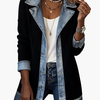 Women's Blazer in Denim Look – Elegant Business Casual Style for Everyday and Office