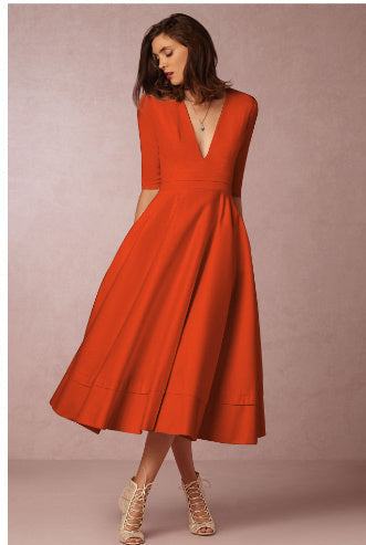 Jasmine – V-neck Dress in Retro 60s Swing Style