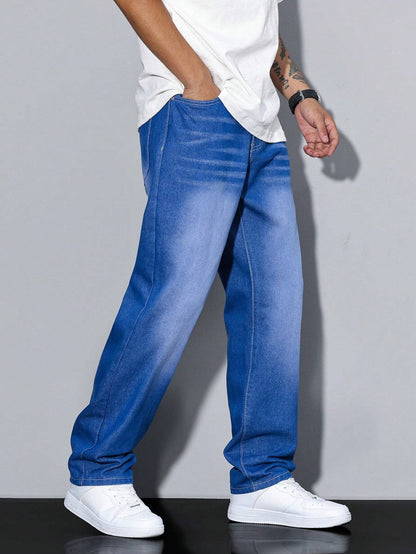 Men's Relaxed Fit Straight Jeans – Comfortable Casual Wear in Urban Style