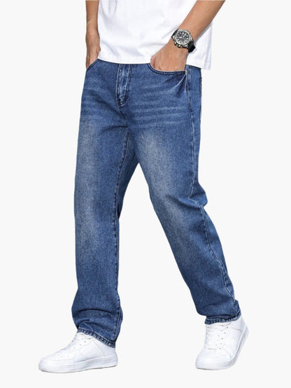 Men's Relaxed Fit Straight Jeans – Comfortable Casual Wear in Urban Style