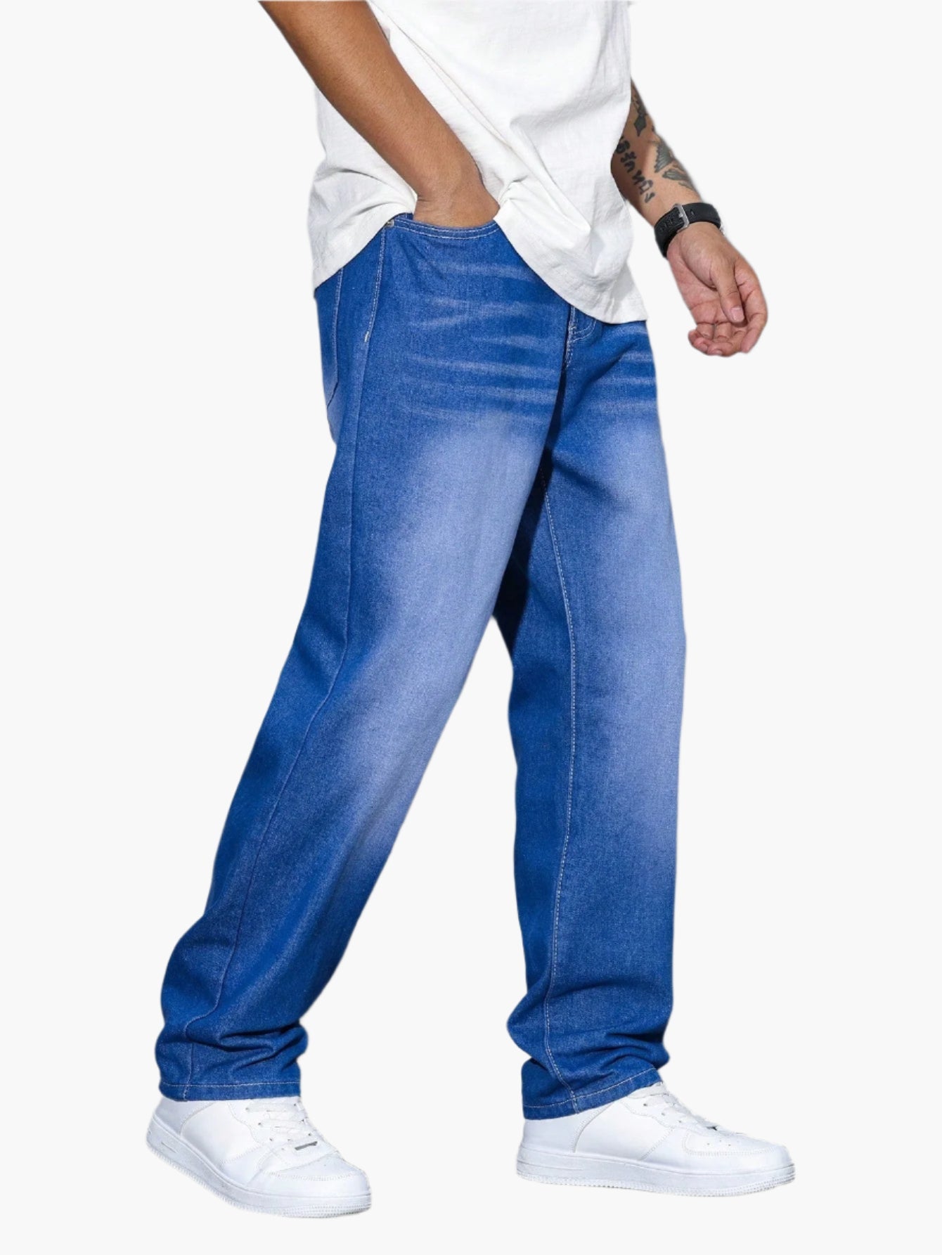 Men's Relaxed Fit Straight Jeans – Comfortable Casual Wear in Urban Style