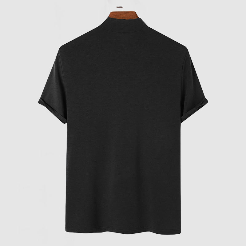 Men's Premium Short-Sleeve Turtleneck Shirt – Stylish Essential for Everyday and Work