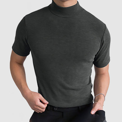 Men's Premium Short-Sleeve Turtleneck Shirt – Stylish Essential for Everyday and Work