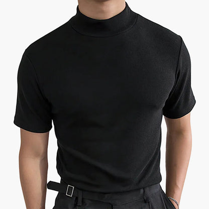 Men's Premium Short-Sleeve Turtleneck Shirt – Stylish Essential for Everyday and Work