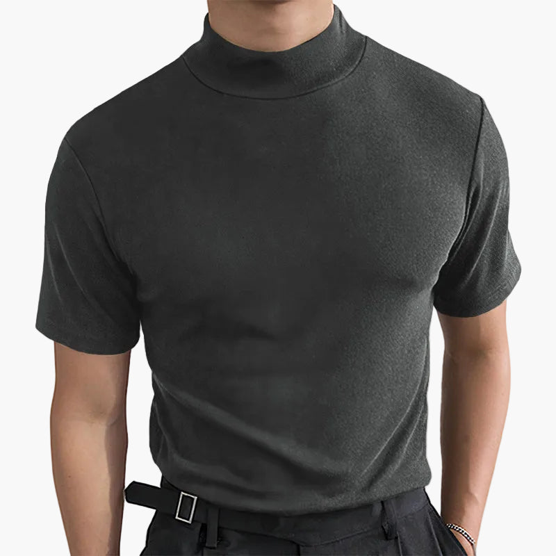 Men's Premium Short-Sleeve Turtleneck Shirt – Stylish Essential for Everyday and Work