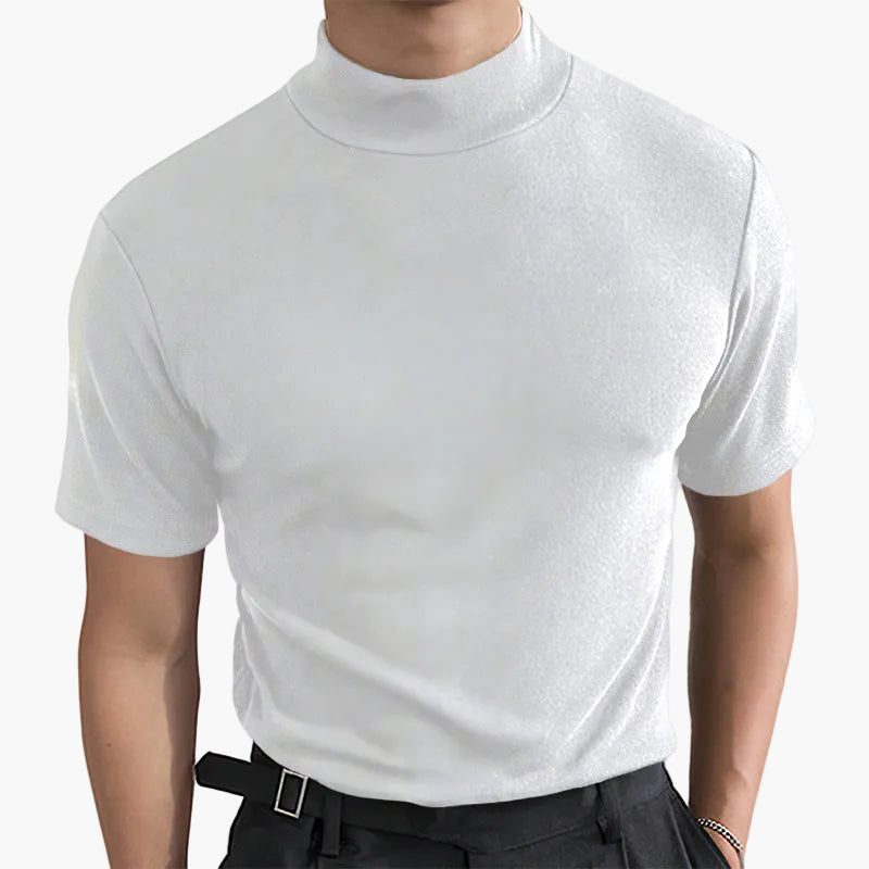 Men's Premium Short-Sleeve Turtleneck Shirt – Stylish Essential for Everyday and Work