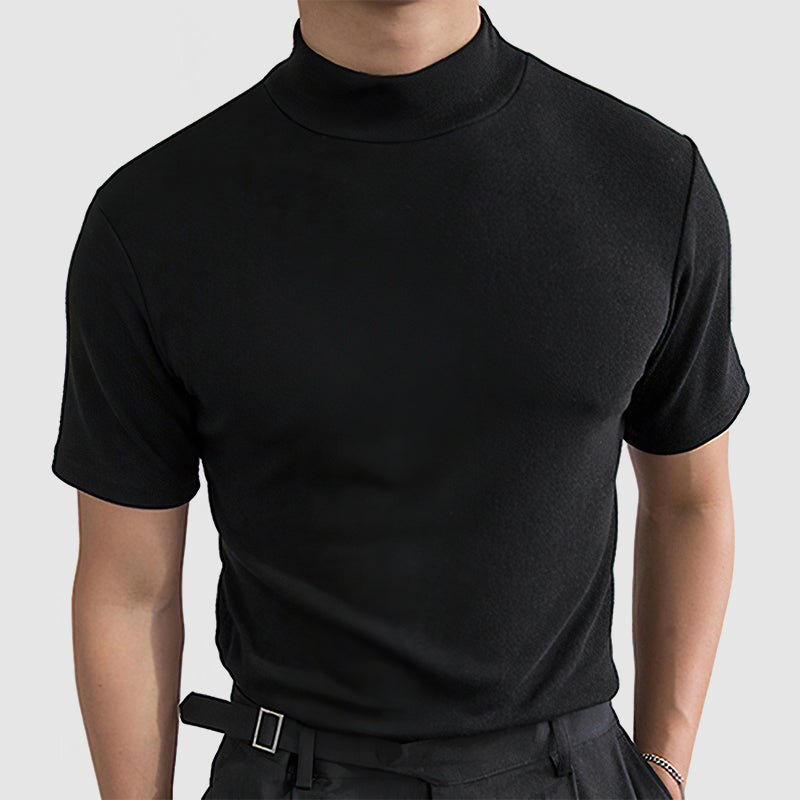 Men's Premium Short-Sleeve Turtleneck Shirt – Stylish Essential for Everyday and Work