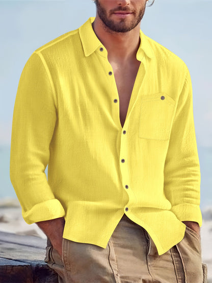 Herren Freizeithemd mit Knopfleiste – Lässiger Stil für Alltag und Urlaub