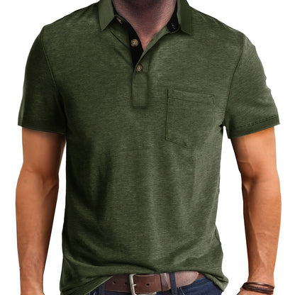 Men's Polo Shirt with Chest Pocket – Modern, Casual Polo Shirt for Everyday and Leisure Wear