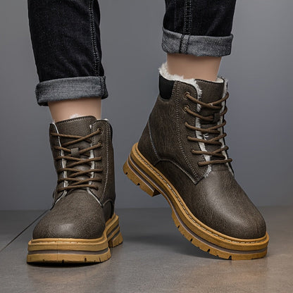 Herren Winterstiefel gefüttert Boots Schnürsenkel warme Stiefel