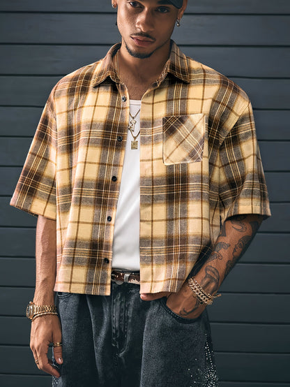 Herren Kurzarm Hemd im modernen Karo-Design – Lässiger Streetstyle für Alltag und Freizeit
