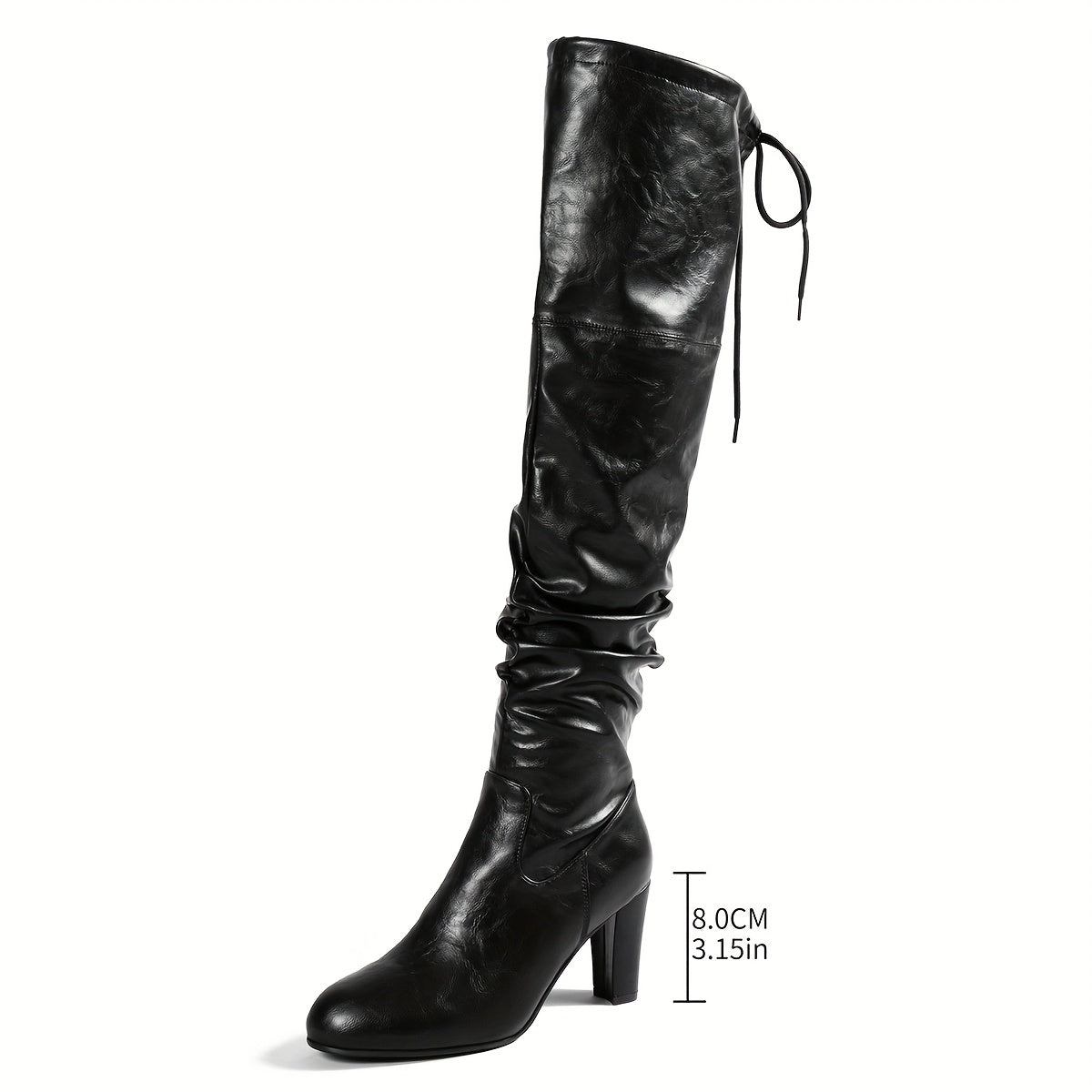 Damen Overknees Stiefel Schwarz mit Blockabsatz