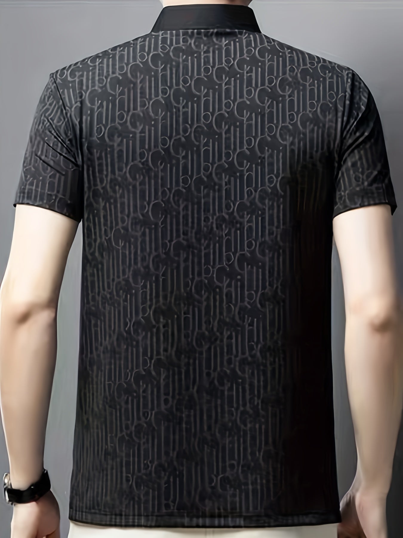 Men's Casual Shirt with Pattern and Classic Notch Collar – Stylish Summer Shirt for Everyday and Leisure Wear