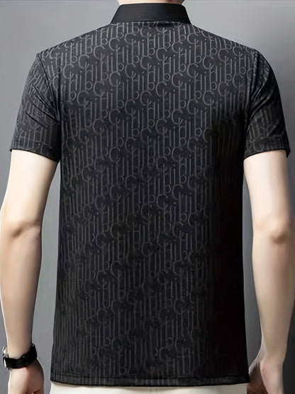 Men's Casual Shirt with Pattern and Classic Notch Collar – Stylish Summer Shirt for Everyday and Leisure Wear