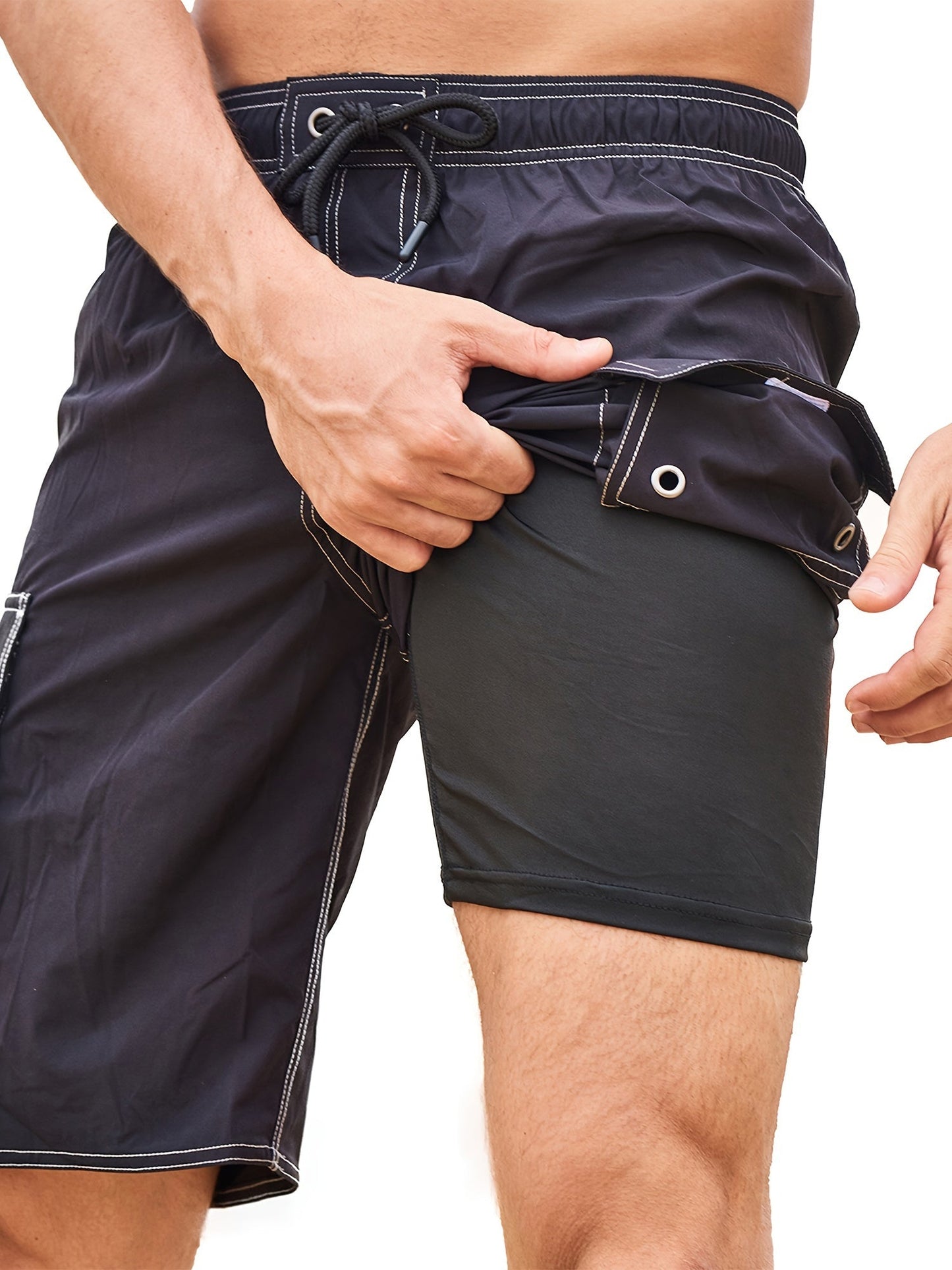Men's Swim Trunks and Swim Shorts with Lining – Sporty Beach Shorts for Leisure and Swimming