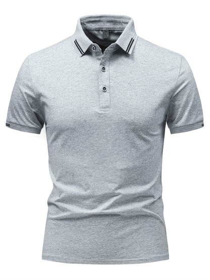 Herren Polohemd Klassisch Freizeit Kurzarm mit Knopfleiste