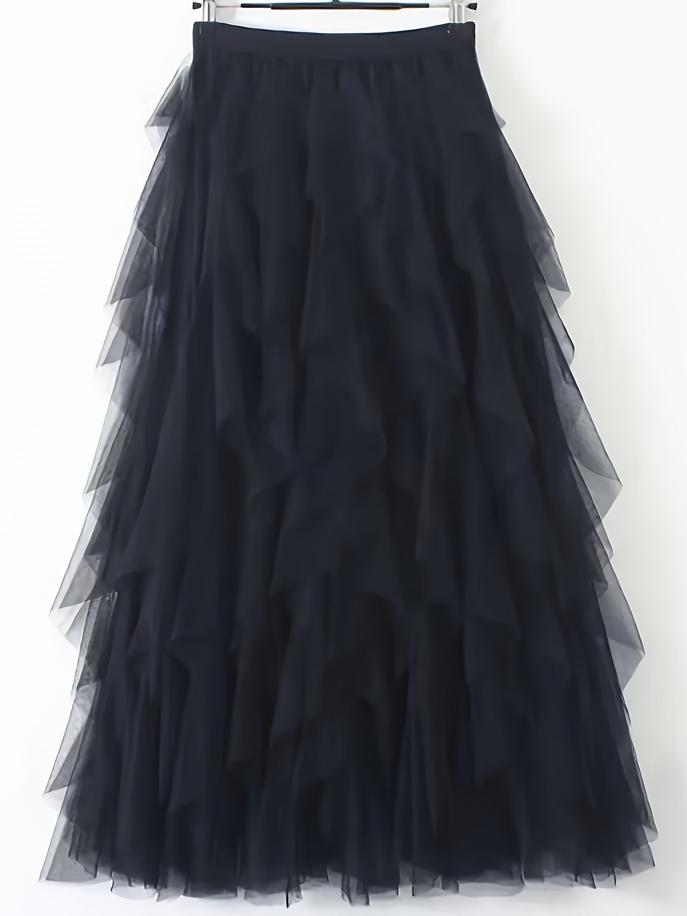 Women's Maxi Skirt with Ruffle Layers – Elegant Tulle Skirt for Formal Occasions