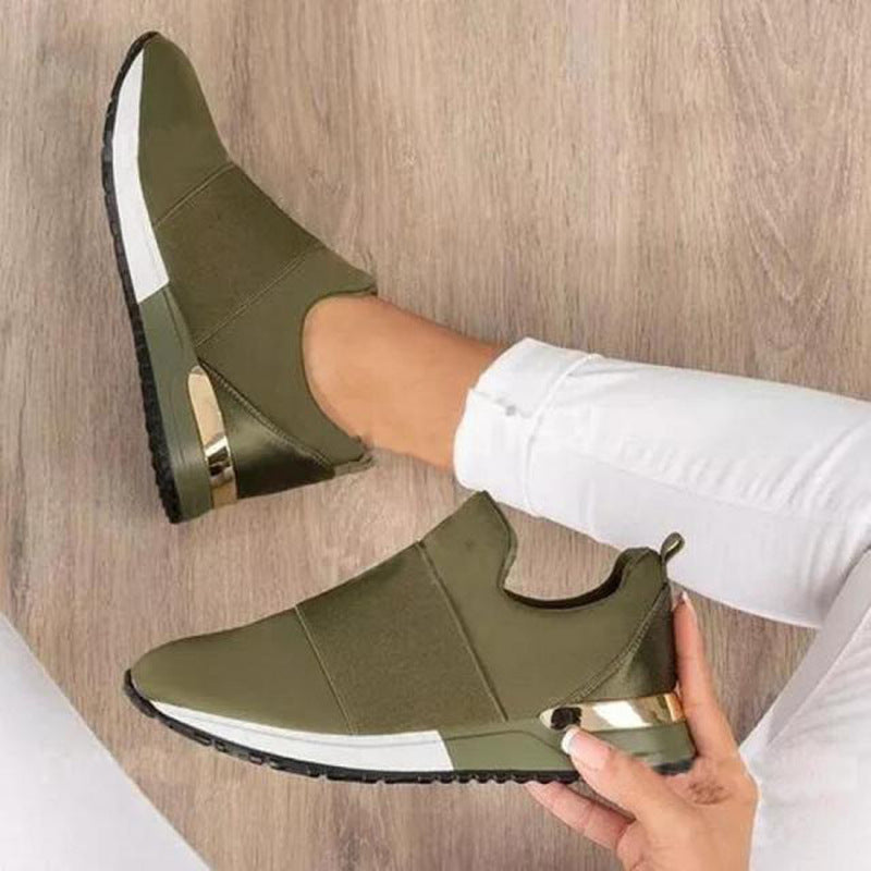 Damen Slip-On Freizeitsneaker für Sport und Alltag – Atmungsaktive Strickschuhe mit Komfortsohle