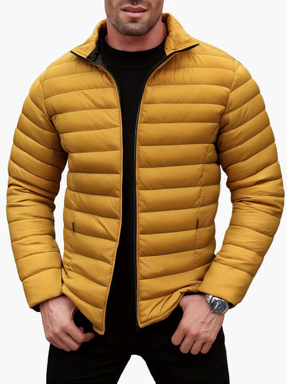Men's Quilted Jacket Modern Casual with Zipper – Ideal for Everyday & Leisure