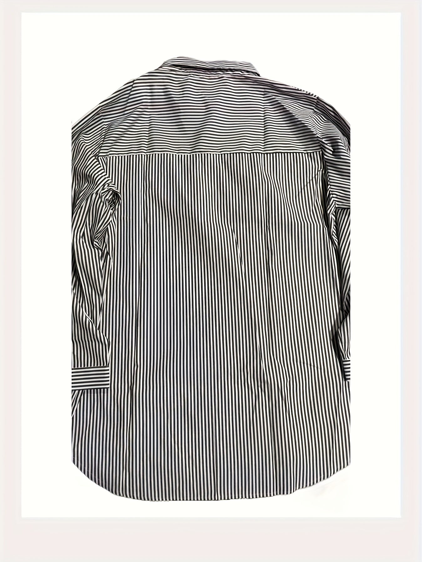 Women's striped blouse shirt with loose fit – Stylish long blouse for everyday and office wear