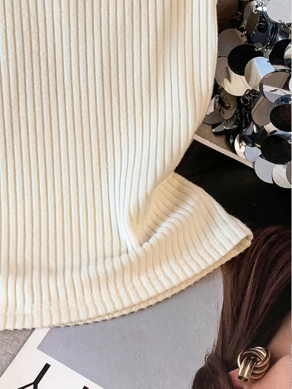 Damen Rippstrick Tanktop Elegant Basic Weste für Alltag und Büro
