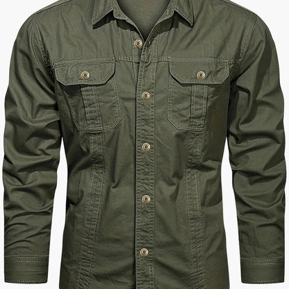 Men's Outdoor Casual Shirt Long Sleeve – Classic Utility Look for Everyday and Adventure