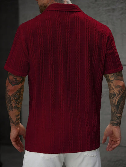Men's Short-Sleeve Striped Shirt – Modern Summer Shirt for Leisure & Vacation