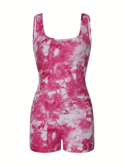 Women's One-Piece Jumpsuit – Fashionable Tie-Dye Style for Casual Wear and Summer