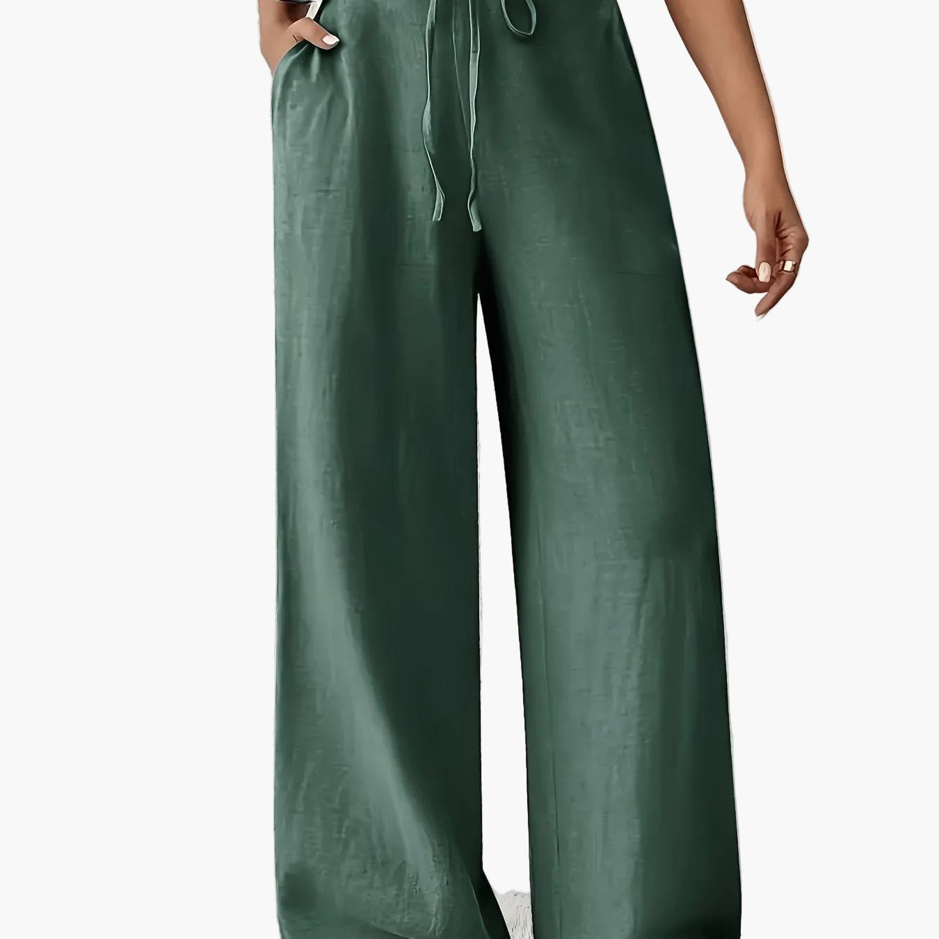 Women's Wide-Leg Pants with Drawstring – Casual Leisurewear for Everyday and Weekends