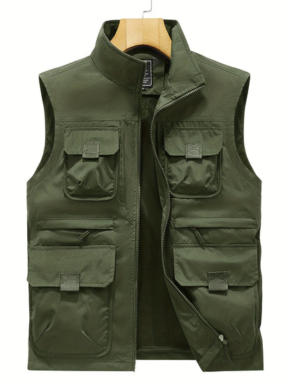 Men's Outdoor Utility Vest with Multiple Pockets for Leisure and Adventure