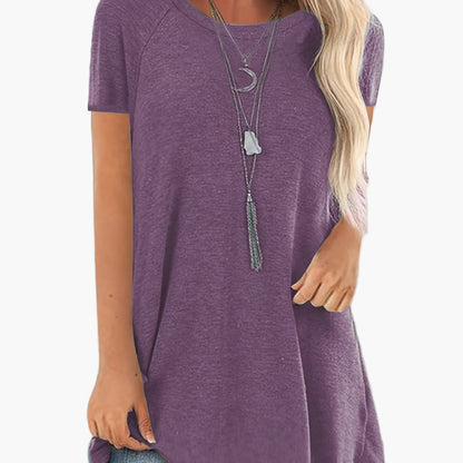 Women's Tunic Shirt Short Sleeve Loose Fit Casual Everyday