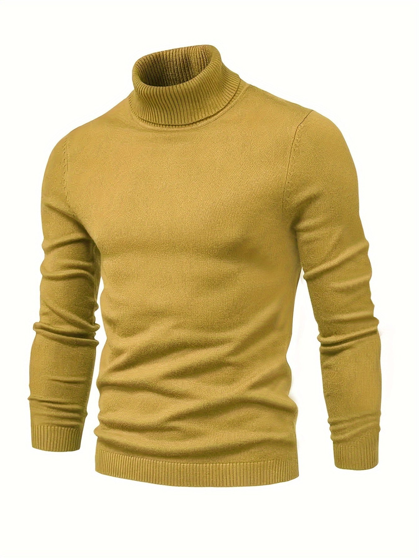 Men’s Classic Ribbed Turtleneck Pullover Sweater