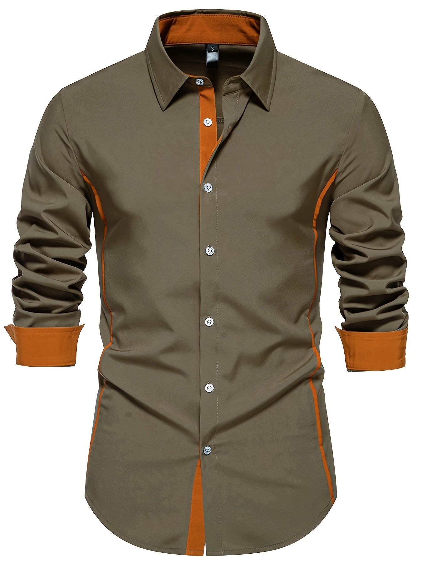 Herren Freizeit Slim Fit Hemd mit Kontrastdetails – Modernes Langarm Business & Casual Shirt