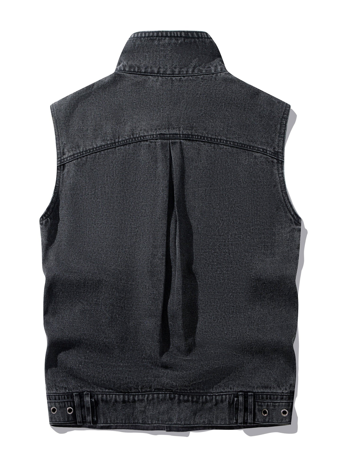 Men's Casual Style Denim Vest for Spring and Autumn – Sleeveless Vest with Button Front and Notched Collar