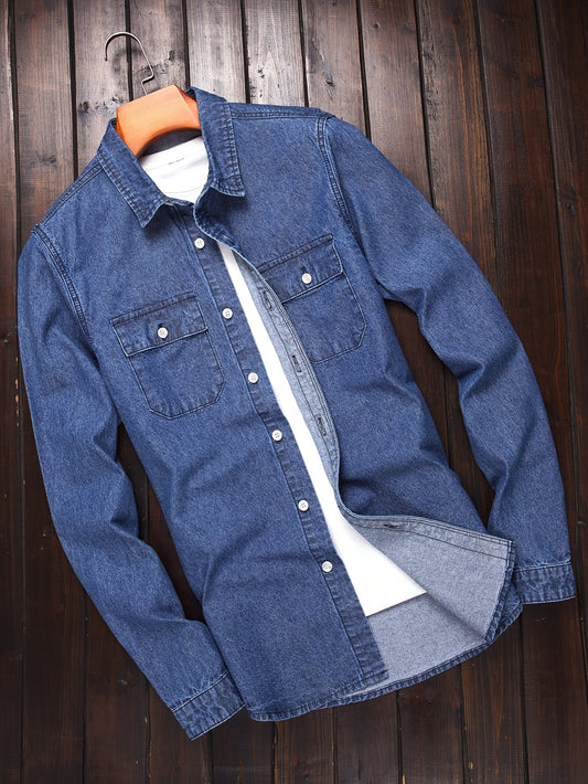 Men's casual style denim shirt for leisure and everyday wear