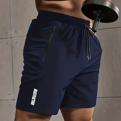 Men's Sports and Fitness Shorts with Zipper Pocket – Ideal for Training & Leisure