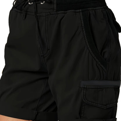 Women's Casual Shorts with Drawstring and Cargo Pockets – Comfortable Summer Bermuda Shorts