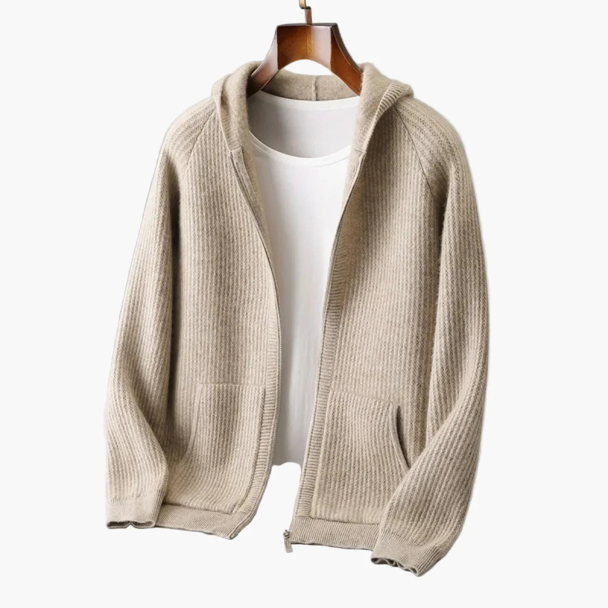 Men's Premium Hooded Cardigan – Modern Knit Hoodie for Everyday and Leisure