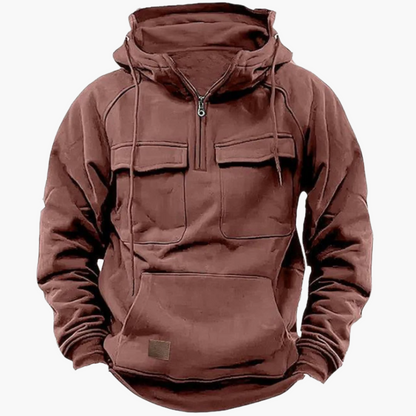 Men's Winter Hoodie with Zipper – Comfortable Military Style for Outdoor & Leisure