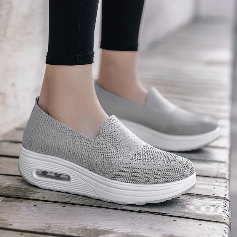 Women's slip-on casual shoes with comfortable sole and ergonomic support