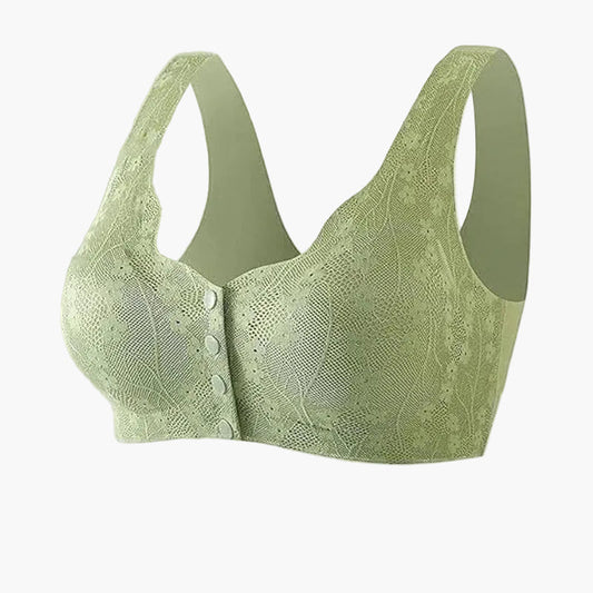 Damen Komfort-BH ohne Bügel – Soft-Bra mit Frontverschluss und Spitzenoptik, Alltag & Freizeit